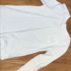GIRLS WHITE AND GOLD VINEYARD VINES LONG SLEEVE